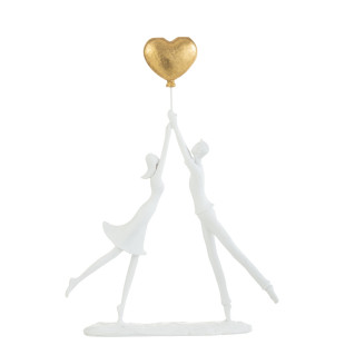 SCULTURA COPPIA CUORE ORO