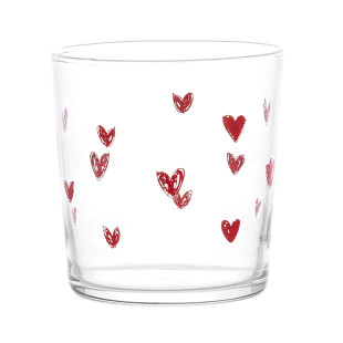 BICCHIERE "CUORE GRAFFITI ROSSO"