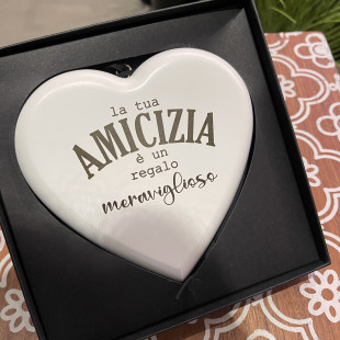 CUORE IN LEGNO "AMICIZIA REGALO MERAVIGLIOSO"