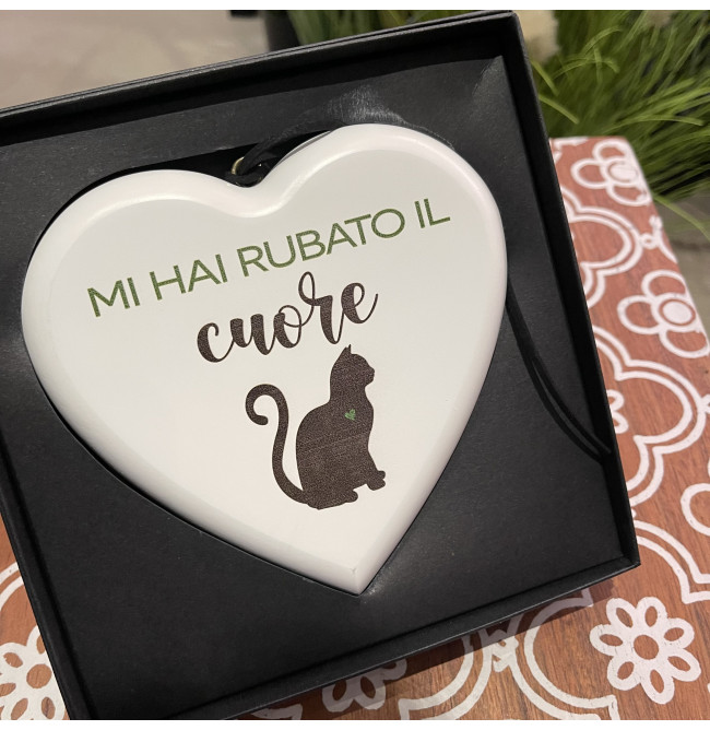 CUORE IN LEGNO "GATTO"