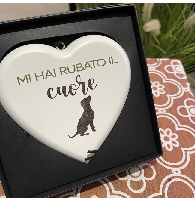 CUORE IN LEGNO "CANE"