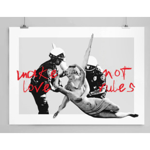 QUADRO STAMPA INDEPENDENT REPUBLIC "MAKE LOVE NOT RULES"