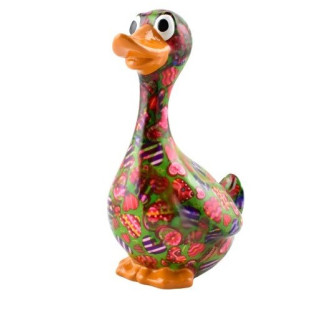 SALVADANAIO GOOSE GASTON M VERDE DECORO CUORI