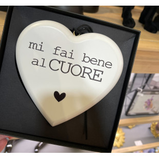 CUORE IN LEGNO "MI FAI BENE AL CUORE"
