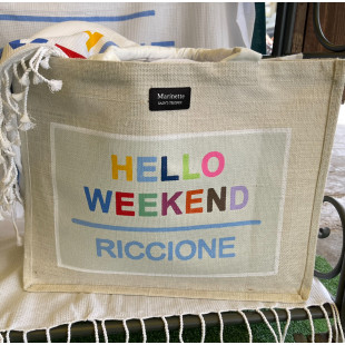 BORSA "HELLO WEEKEND RICCIONE" BIANCA