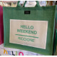 BORSA &quot;HELLO WEEKEND RICCIONE&quot; VERDE MENTA