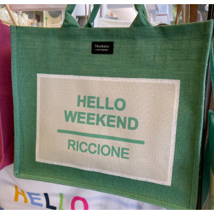 BORSA "HELLO WEEKEND RICCIONE" VERDE MENTA