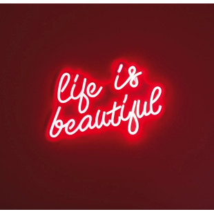 SCRITTA LED "LIFE IS BEAUTIFUL"
