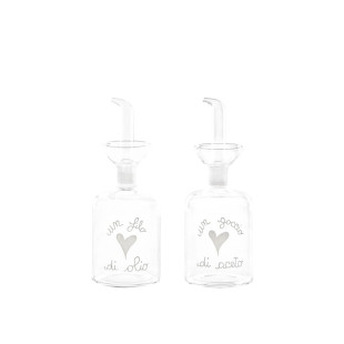 SET "FILO DI OLIO-GOCCIO DI ACETO" 250ML DECORO BIANCO