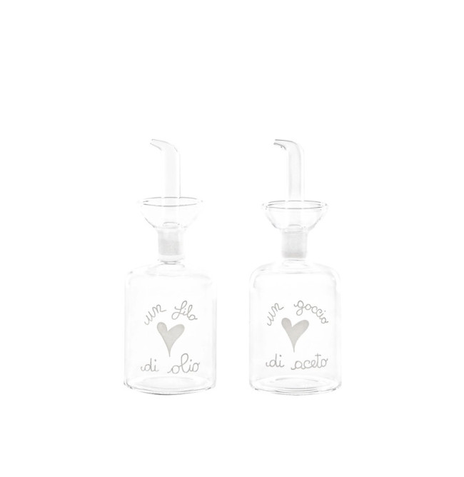 SET "FILO DI OLIO-GOCCIO DI ACETO" 250ML DECORO BIANCO