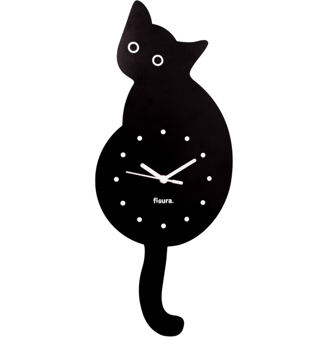 OROLOGIO A PARETE GATTO NERO