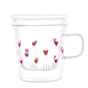 MUG CON INFUSO "CUORI ROSSI"
