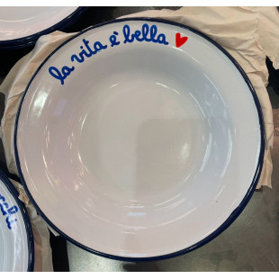 PIATTO SMALTATO "LA VITA E' BELLA"