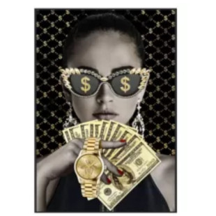 QUADRO IN VETRO MONEY 80X120