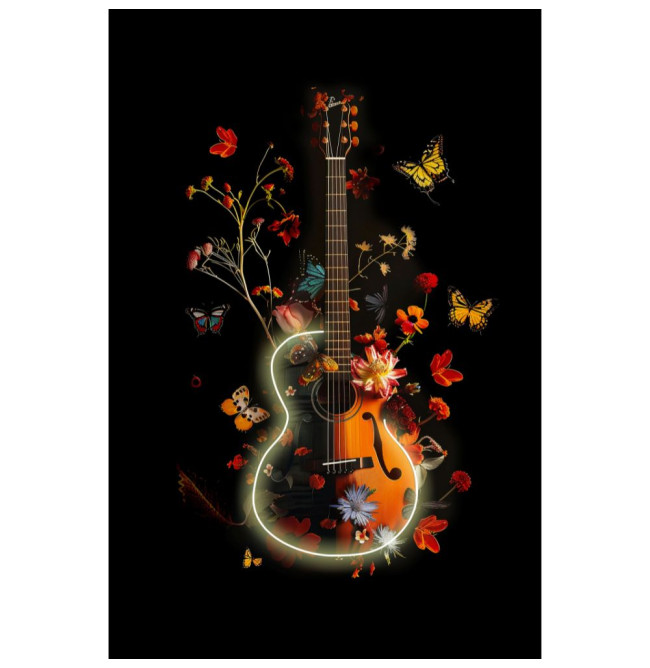 QUADRO LED CHITARRA 80X120