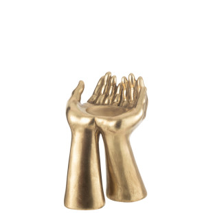 PORTA CANDELA MANI ORO