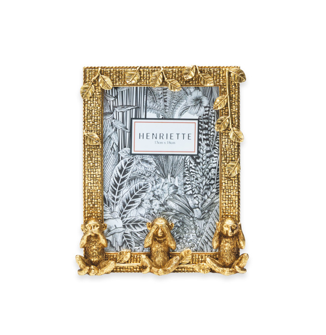 PORTA FOTO SCIMMIETTE ORO JUNGLE 13X18
