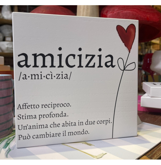 QUADRETTO IN LEGNO "AMICIZIA"