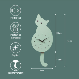 OROLOGIO A PARETE GATTO MENTA