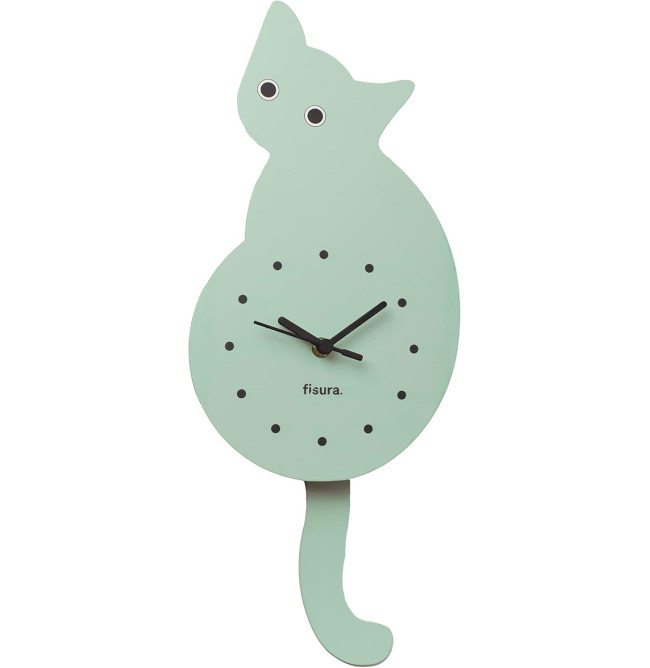 OROLOGIO A PARETE GATTO MENTA