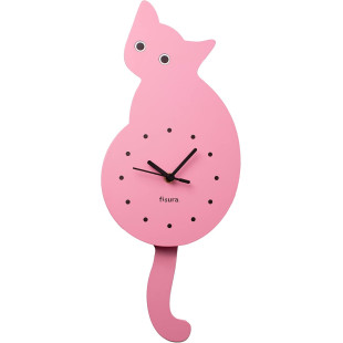 OROLOGIO A PARETE GATTO ROSA
