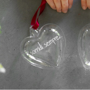 PALLINA CUORE 11CM "SORRIDI SEMPRE"