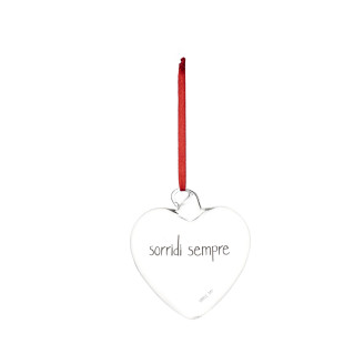 PALLINA CUORE 11CM "SORRIDI SEMPRE"