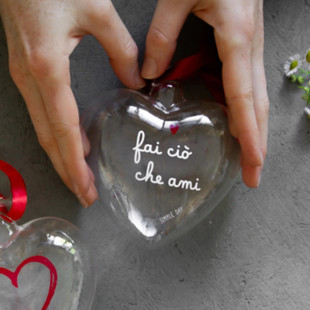 PALLINA CUORE 11CM "FAI CIO' CHE AMI"