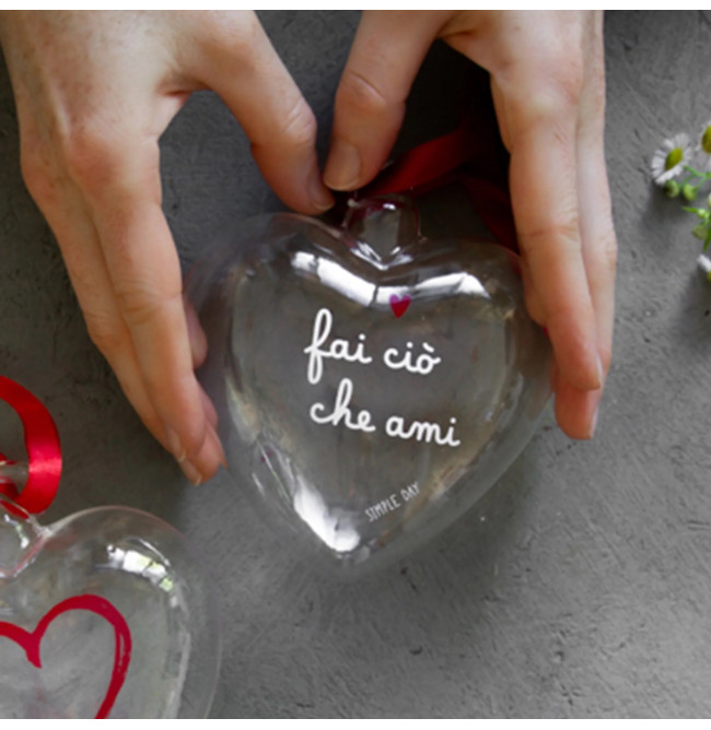 PALLINA CUORE 11CM "FAI CIO' CHE AMI"