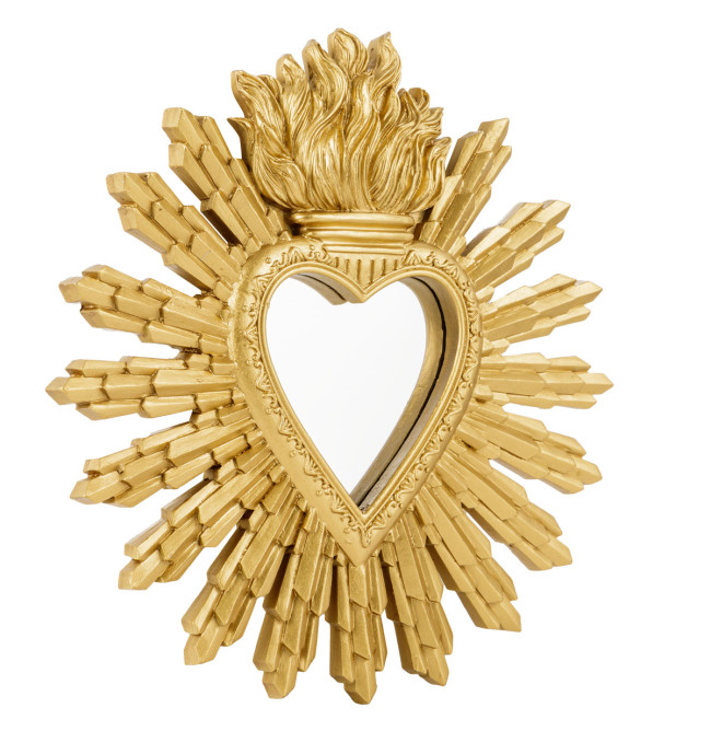 SPECCHIO EX VOTO RESINA ORO CON RAGGI