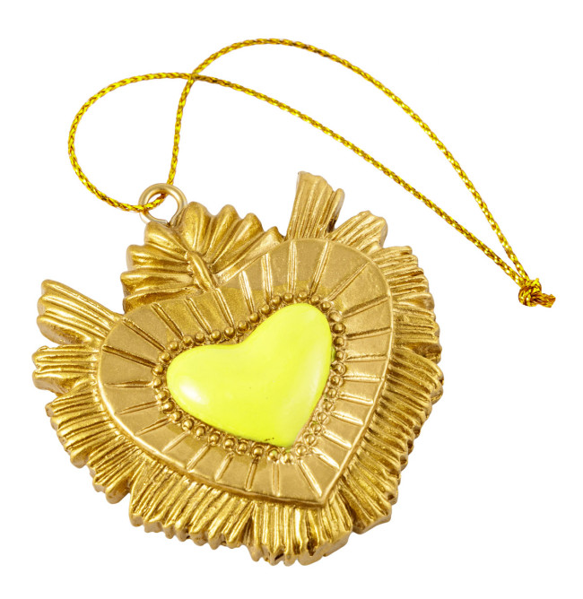 PENDENTE EX VOTO RESINA GIALLO
