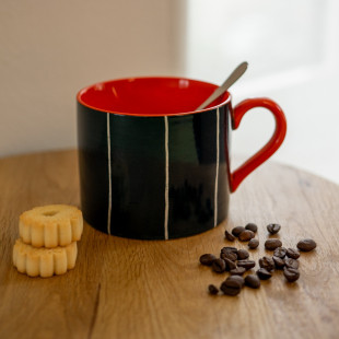 TAZZA COLAZIONE IN STONEWARE BLU NOTTE