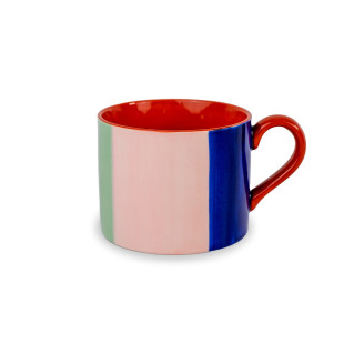 TAZZA COLAZIONE IN STONEWARE ROSA