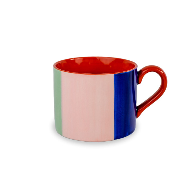TAZZA COLAZIONE IN STONEWARE ROSA
