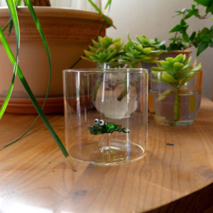 BICCHIERE DECORO ALLIGATORE