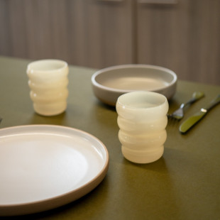 SET DUE BICCHIERI IN VETRO - BIANCO
