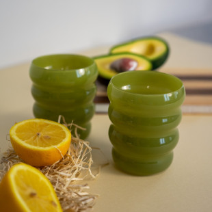 SET DUE BICCHIERI IN VETRO - VERDE
