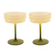 SET 2 CALICI CHAMPAGNE IN VETRO - BIANCO VERDE