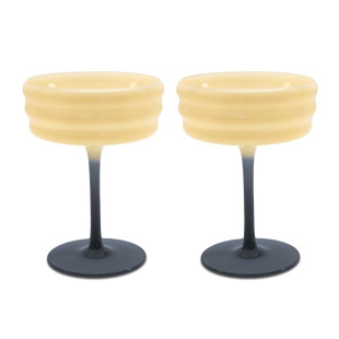 SET 2 CALICI CHAMPAGNE IN VETRO - BIANCO BLU
