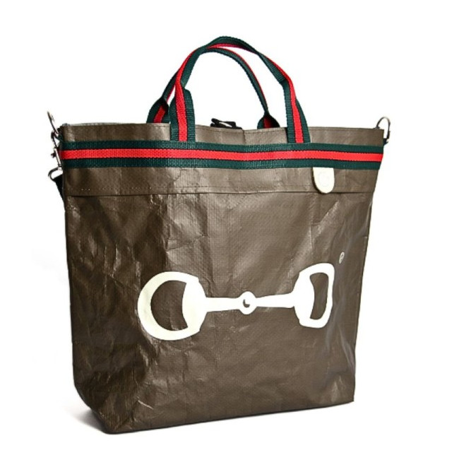 BORSA MANIFATTURE PICO - STRIPES MARRONE
