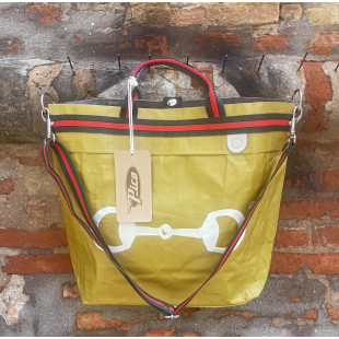 BORSA MANIFATTURE PICO - STRIPES GIALLA