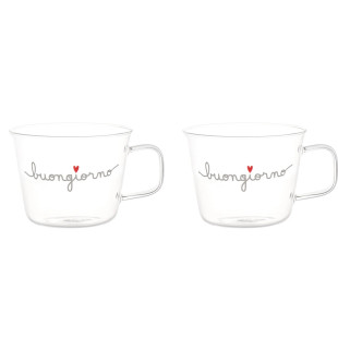 SET DUE TAZZE "BUONGIORNO CUORE ROSSO" 480ML
