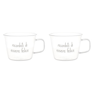 SET DUE TAZZE "RICORDATI DI ESSERE FELICE" 480ML
