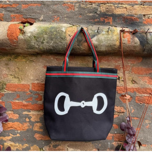 BORSA MANIFATTURE PICO - STRIPES NERA CANVAS