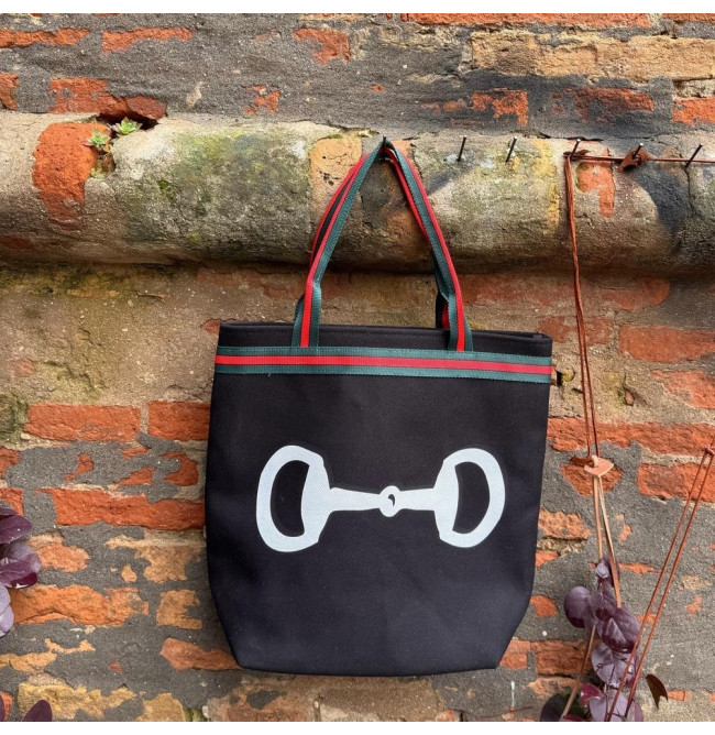 BORSA MANIFATTURE PICO - STRIPES NERA CANVAS