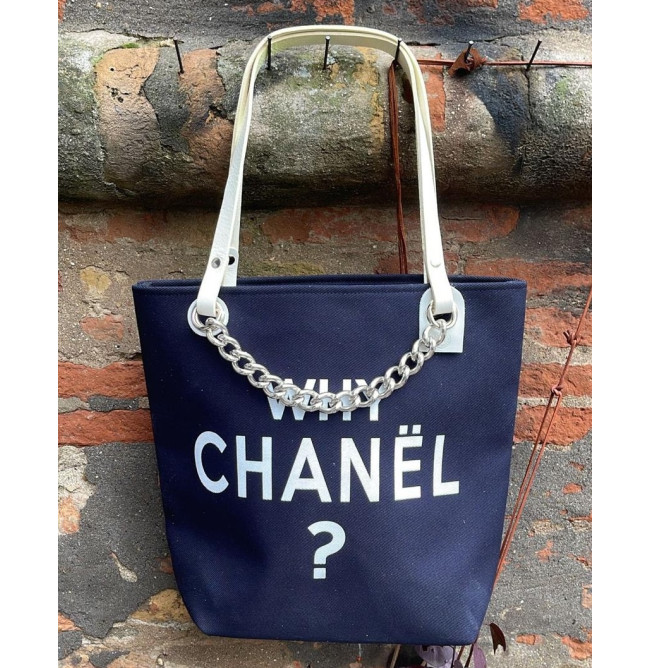 BORSA MANIFATTURE PICO - CHANEL BLUE CANVAS