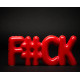 SCRITTA DECORATIVA FUCK RED
