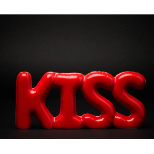 SCRITTA DECORATIVA KISS RED