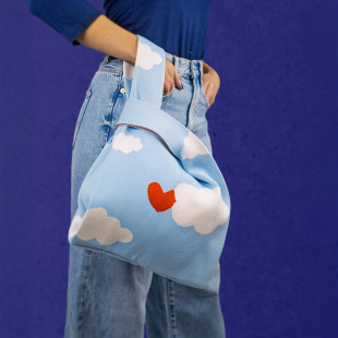 BORSA A NODO - DECORAZIONE NUVOLE
