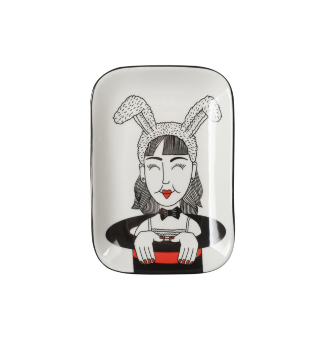 PIATTINO RETTANGOLARE WOMAN WHIT RABBIT